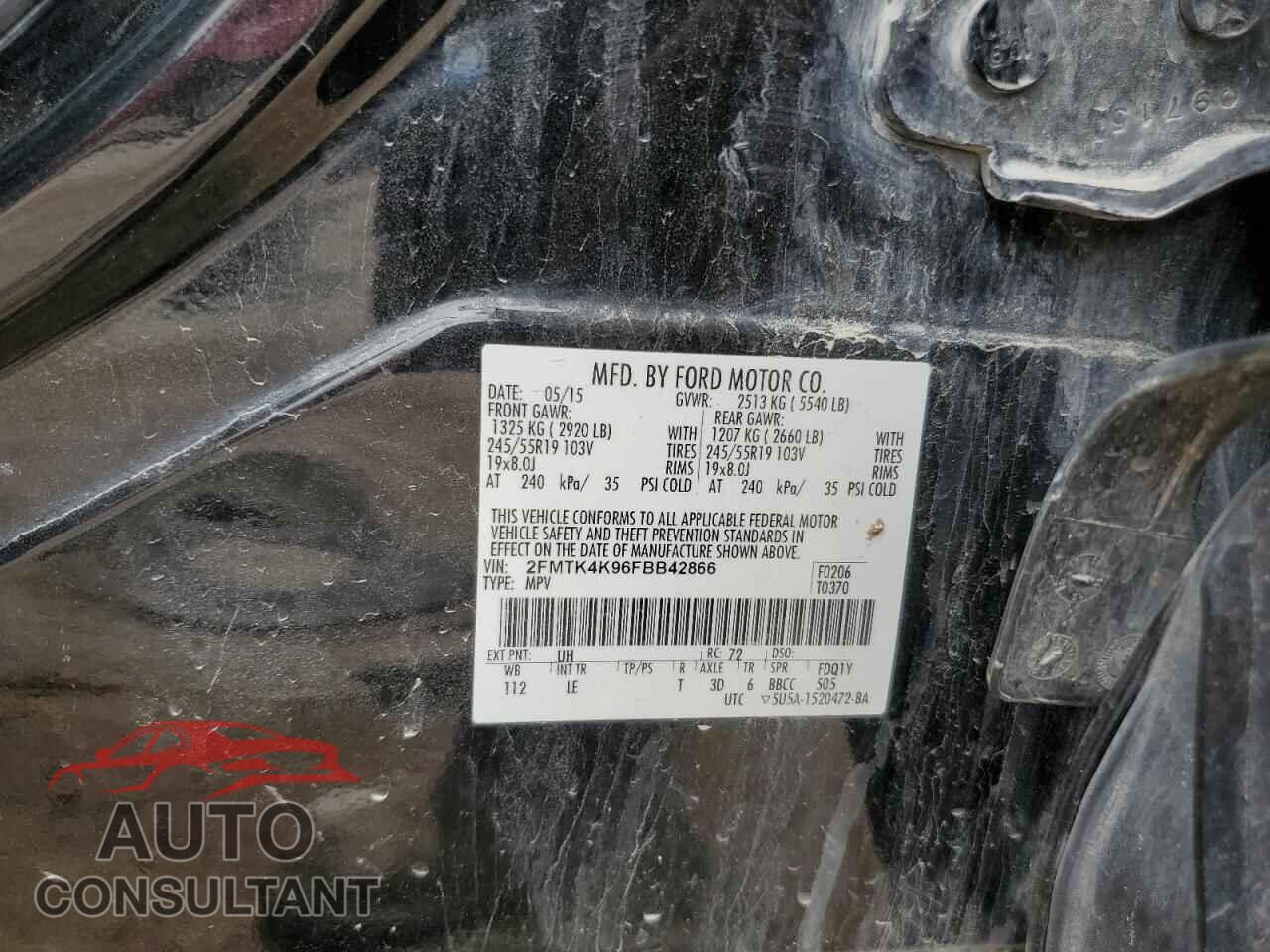 FORD EDGE 2015 - 2FMTK4K96FBB42866