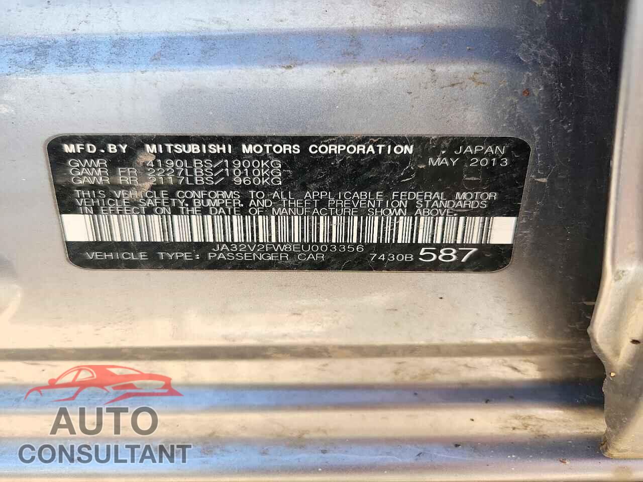 MITSUBISHI LANCER 2014 - JA32V2FW8EU003356