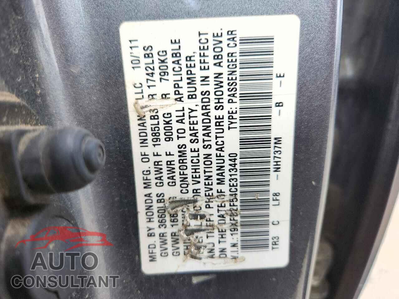 HONDA CIVIC 2012 - 19XFB2F54CE313440