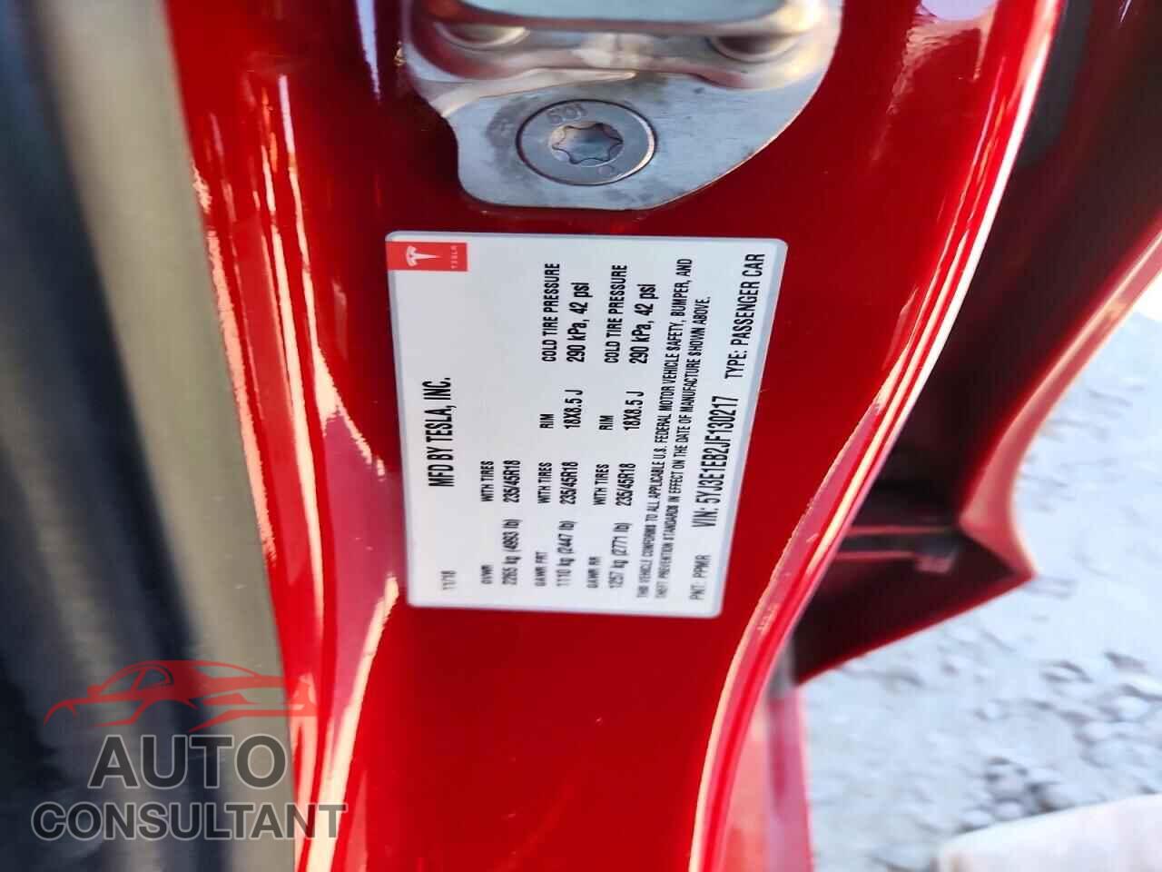 TESLA MODEL 3 2018 - 5YJ3E1EB2JF130217