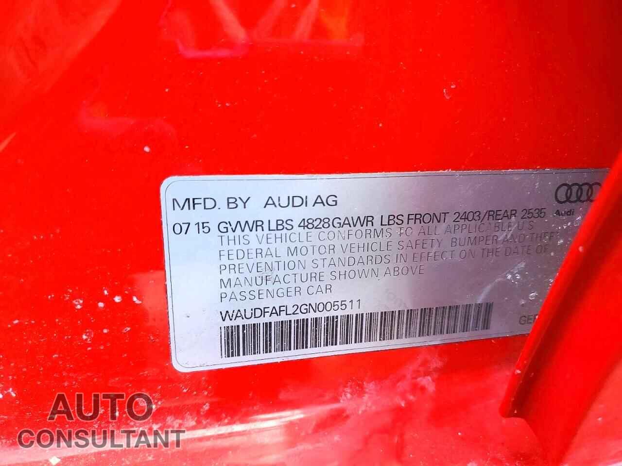 AUDI A4 2016 - WAUDFAFL2GN005511