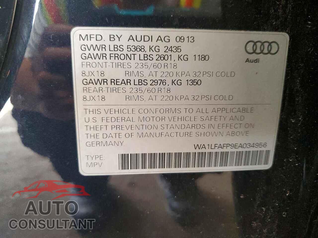 AUDI Q5 2014 - WA1LFAFP9EA034956