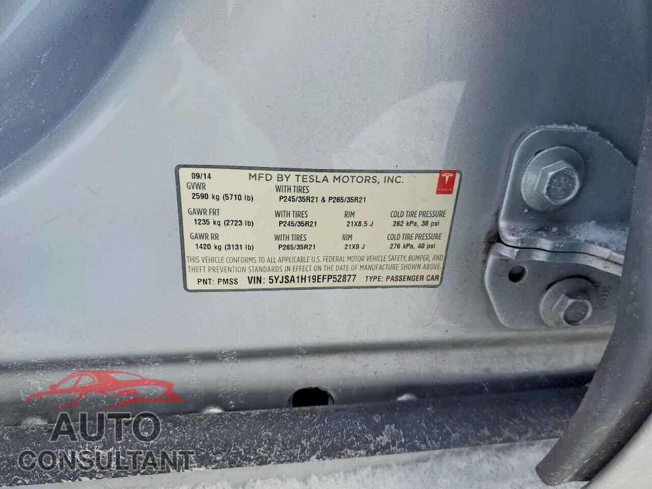 TESLA MODEL S 2014 - 5YJSA1H19EFP52877