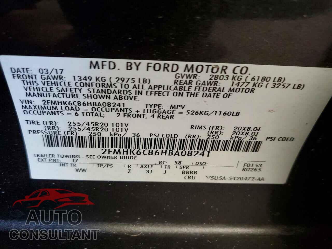 FORD FLEX 2017 - 2FMHK6C86HBA08241