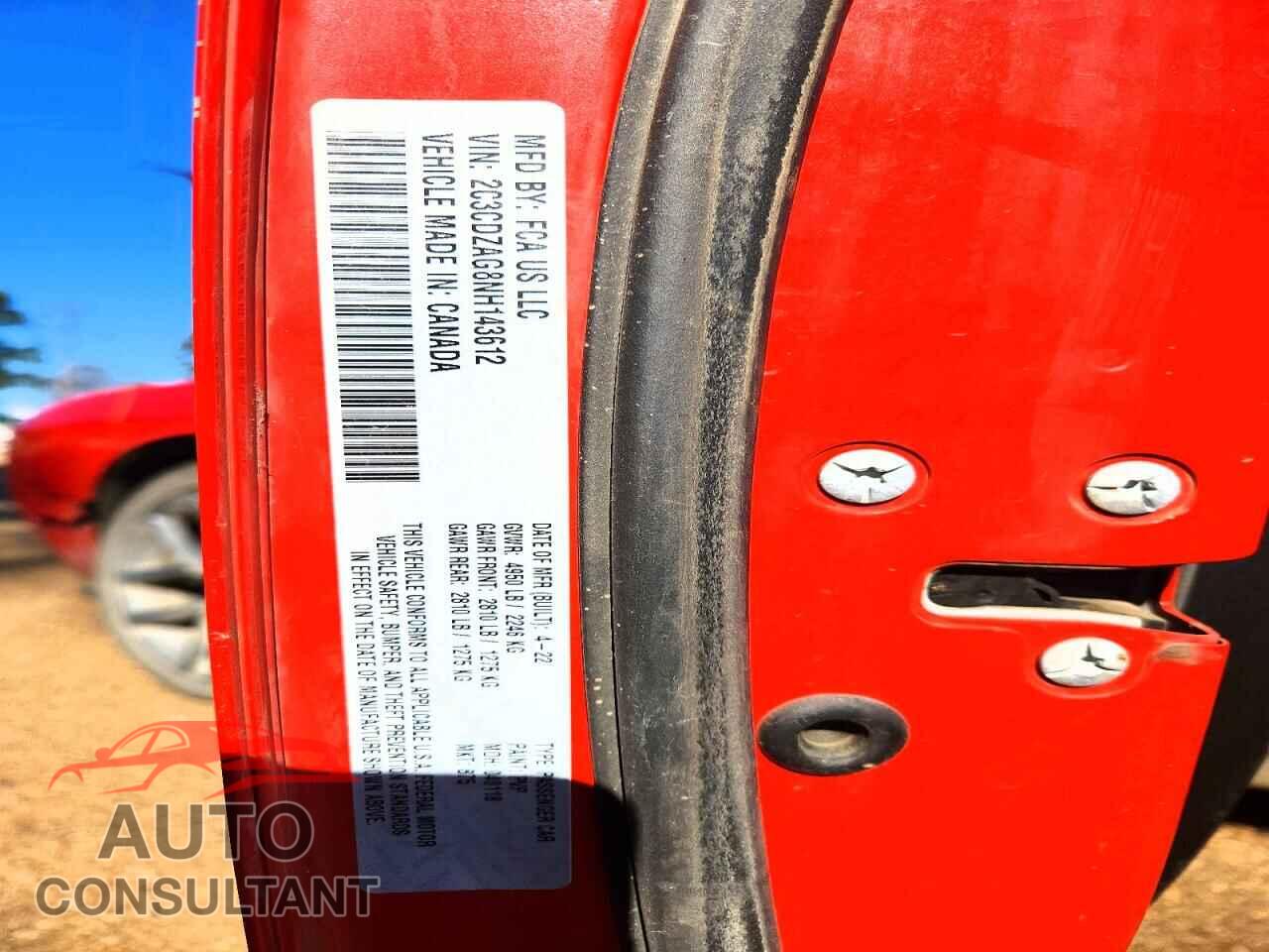 DODGE CHALLENGER 2022 - 2C3CDZAG8NH143612