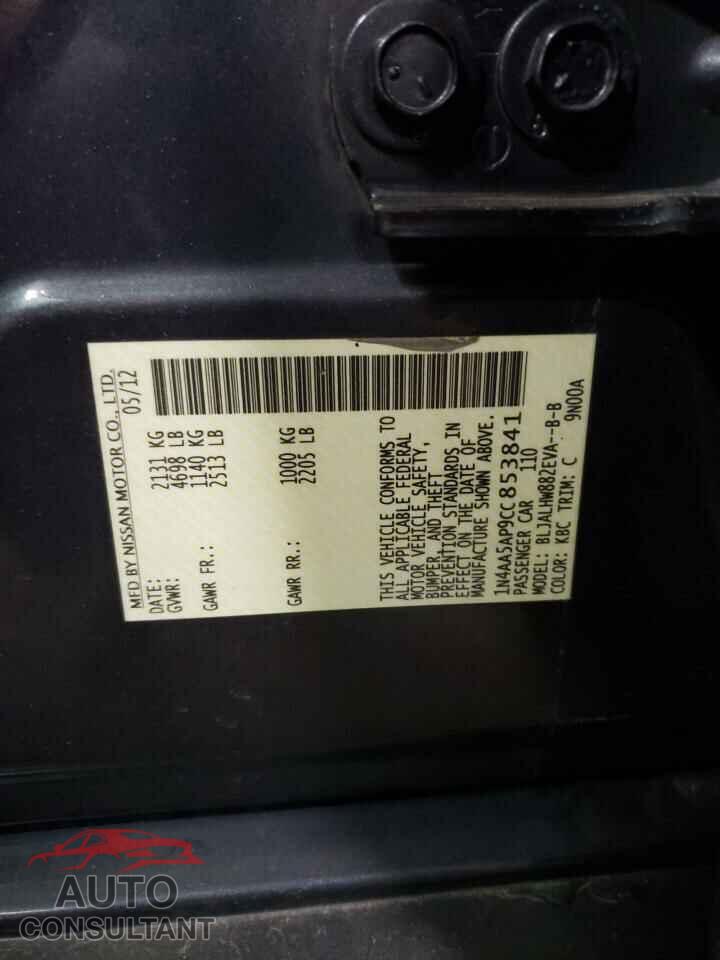 NISSAN MAXIMA 2012 - 1N4AA5AP9CC853841