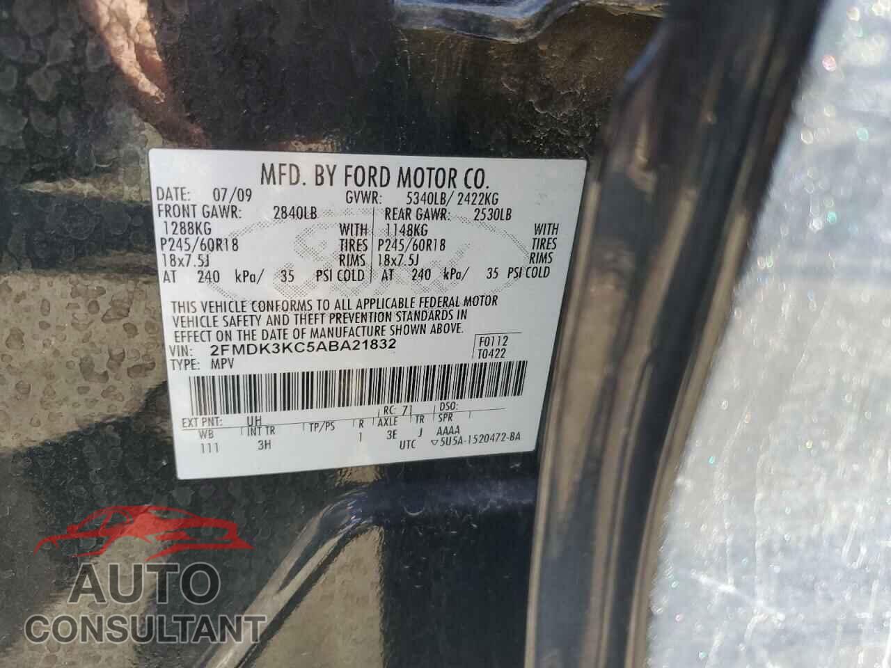 FORD EDGE 2010 - 2FMDK3KC5ABA21832