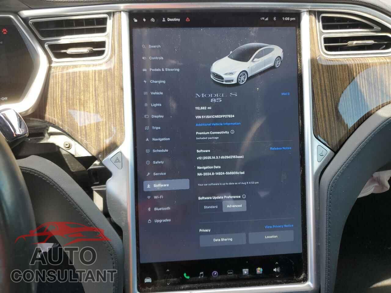 TESLA MODEL S 2013 - 5YJSA1CN5DFP27824
