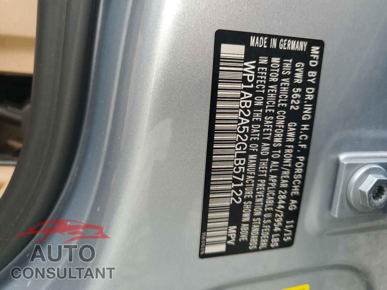 PORSCHE MACAN 2016 - WP1AB2A52GLB57122