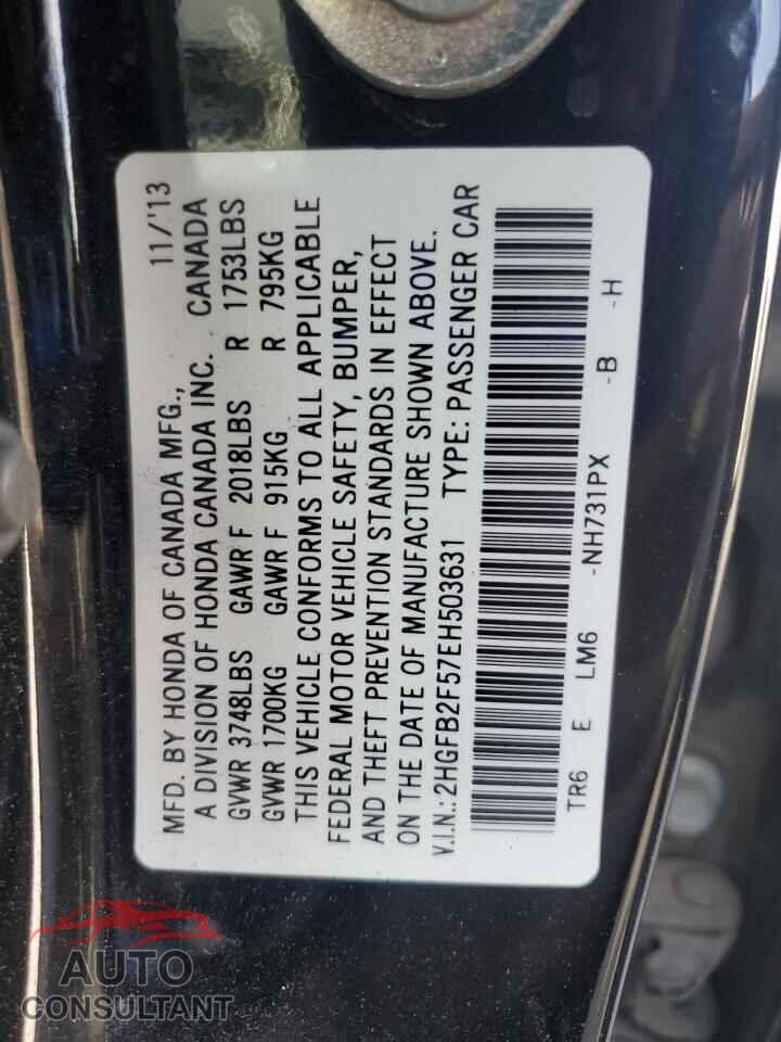 HONDA CIVIC 2014 - 2HGFB2F57EH503631