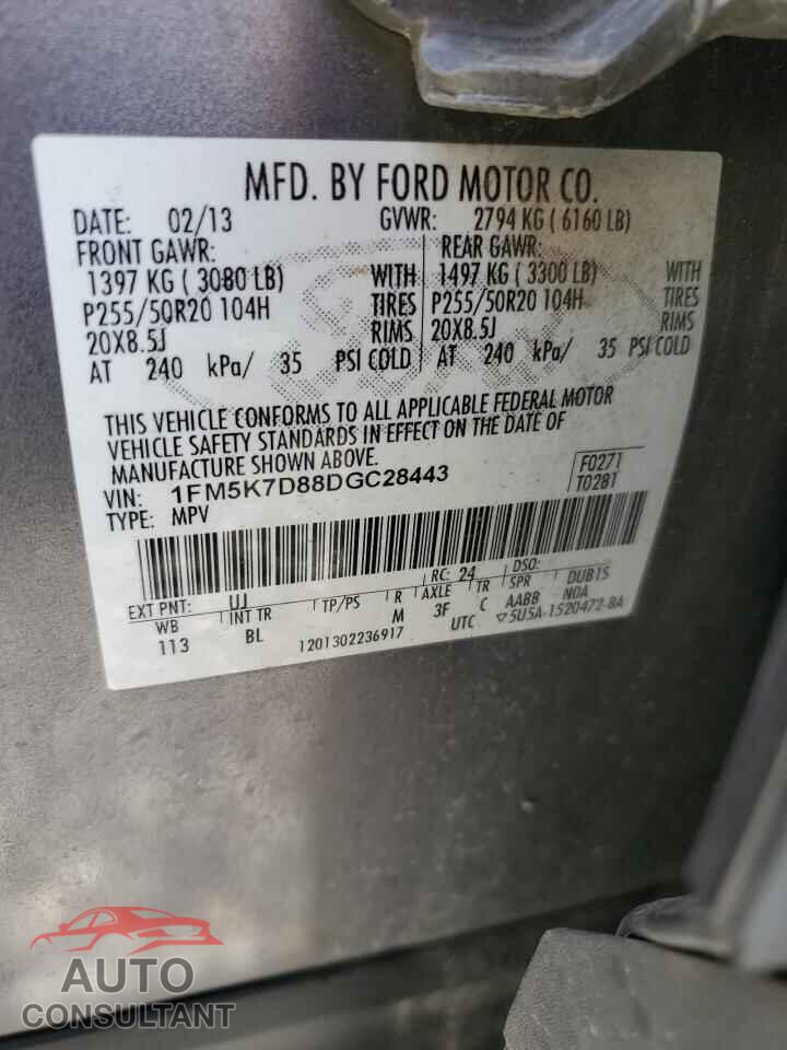 FORD EXPLORER 2013 - 1FM5K7D88DGC28443