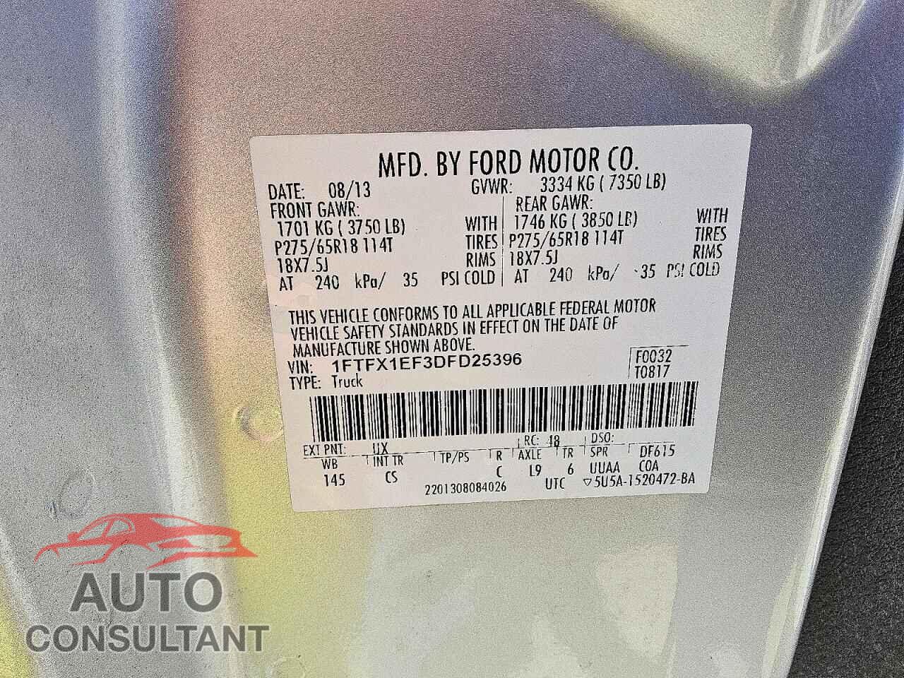 FORD F150 2013 - 1FTFX1EF3DFD25396