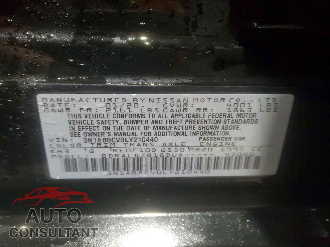 NISSAN SENTRA 2020 - 3N1AB8CV0LY210440