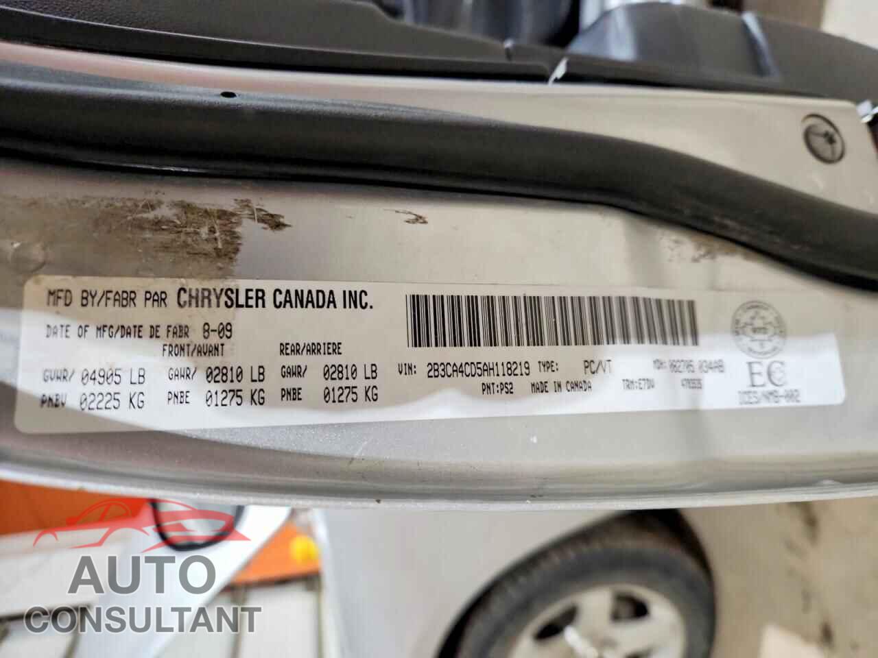 DODGE CHARGER 2010 - 2B3CA4CD5AH118219