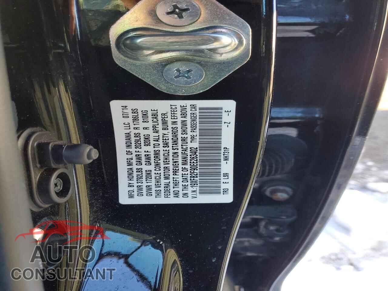 HONDA CIVIC 2014 - 19XFB2F90EE263402