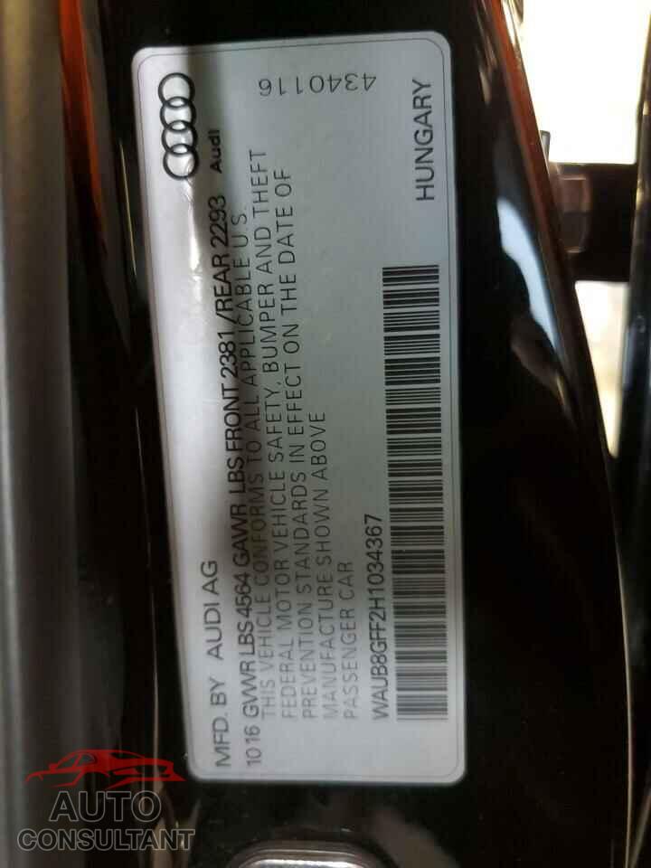AUDI A3 2017 - WAUB8GFF2H1034367