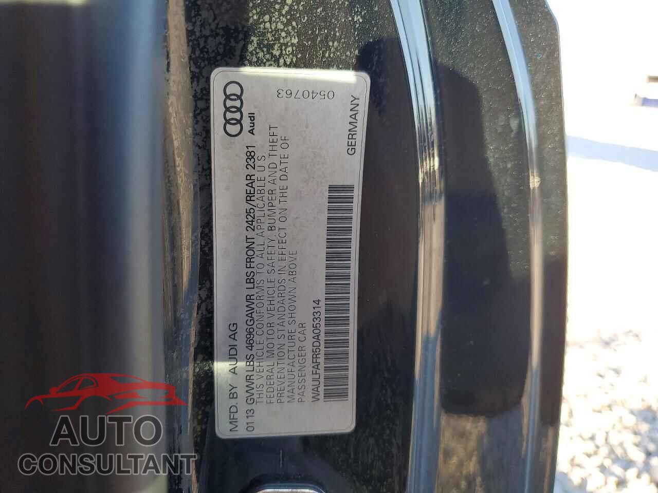 AUDI A5 2013 - WAULFAFR5DA053314
