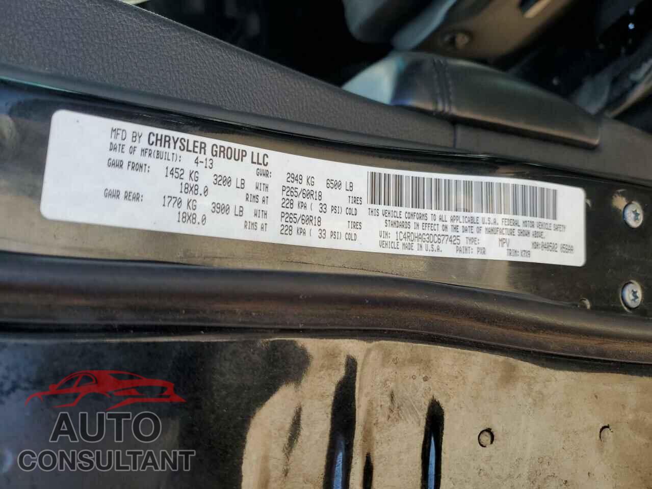 DODGE DURANGO 2013 - 1C4RDHAG3DC677425