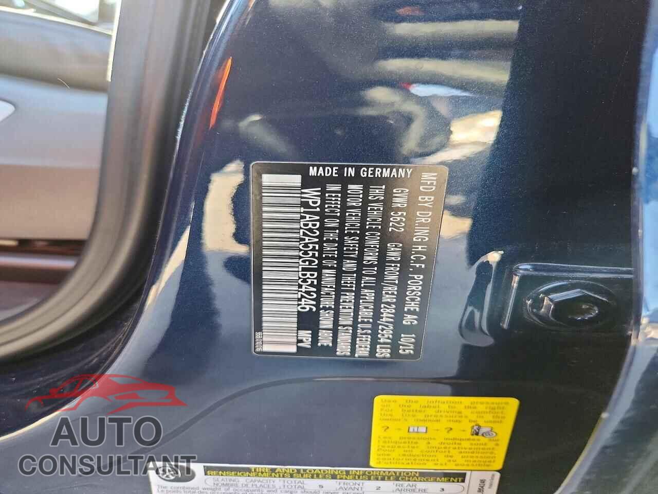 PORSCHE MACAN 2016 - WP1AB2A55GLB54246