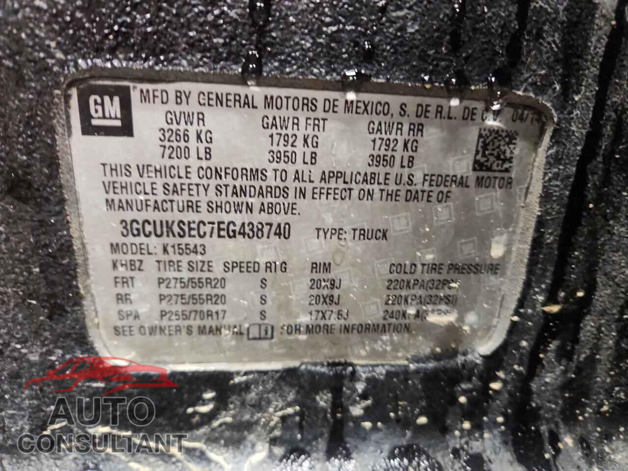 CHEVROLET SILVERADO 2014 - 3GCUKSEC7EG438740