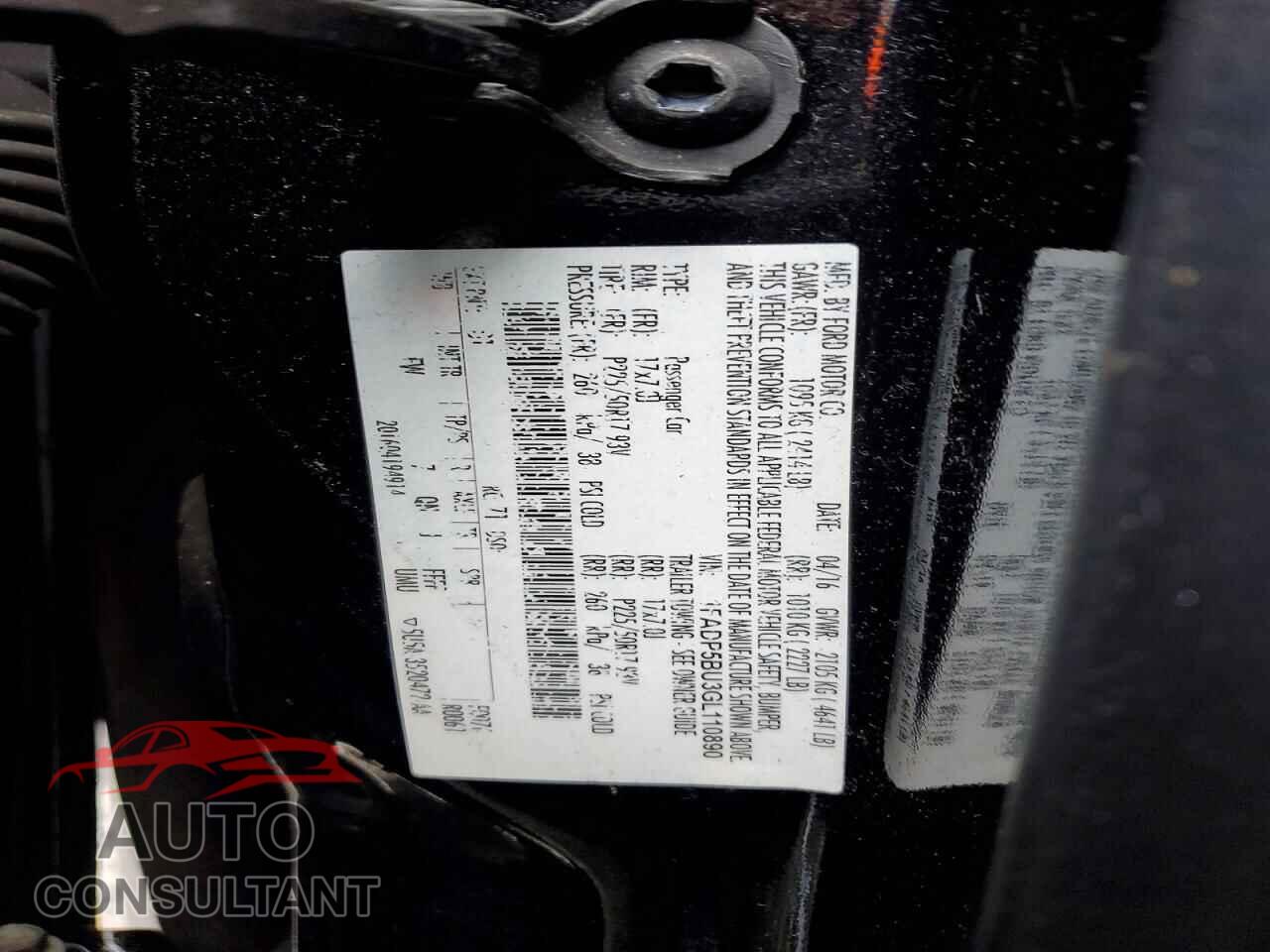 FORD CMAX 2016 - 1FADP5BU3GL110890