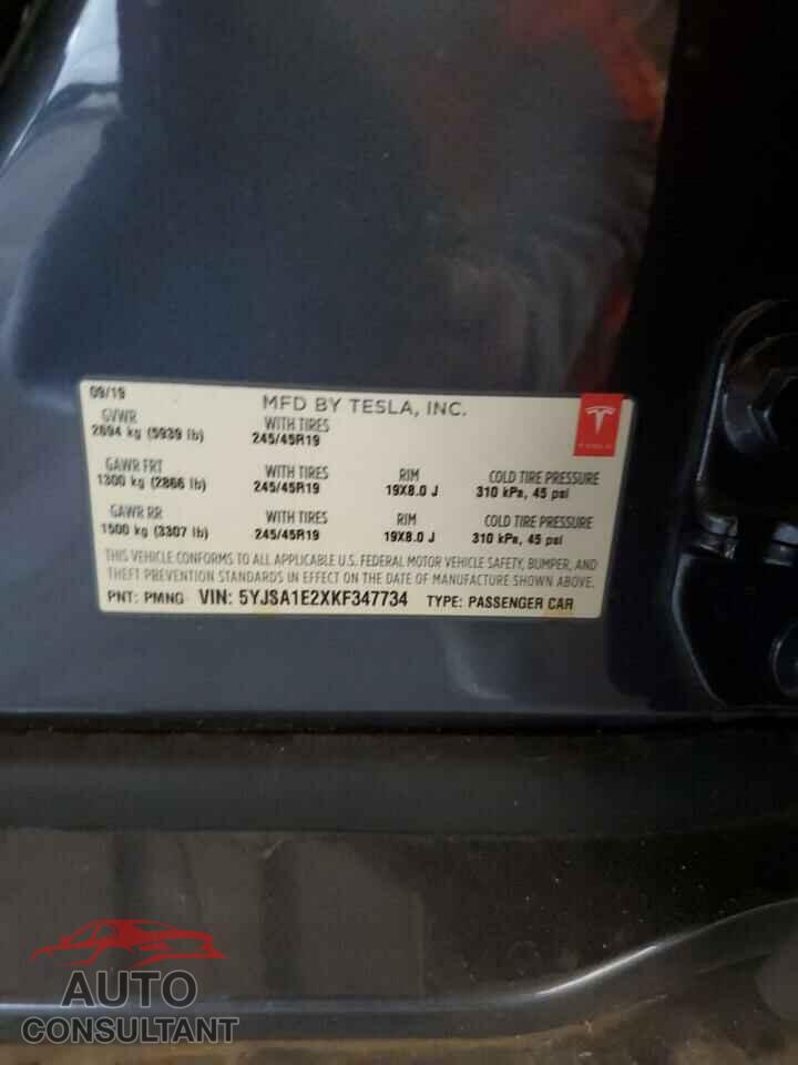 TESLA MODEL S 2019 - 5YJSA1E2XKF347734