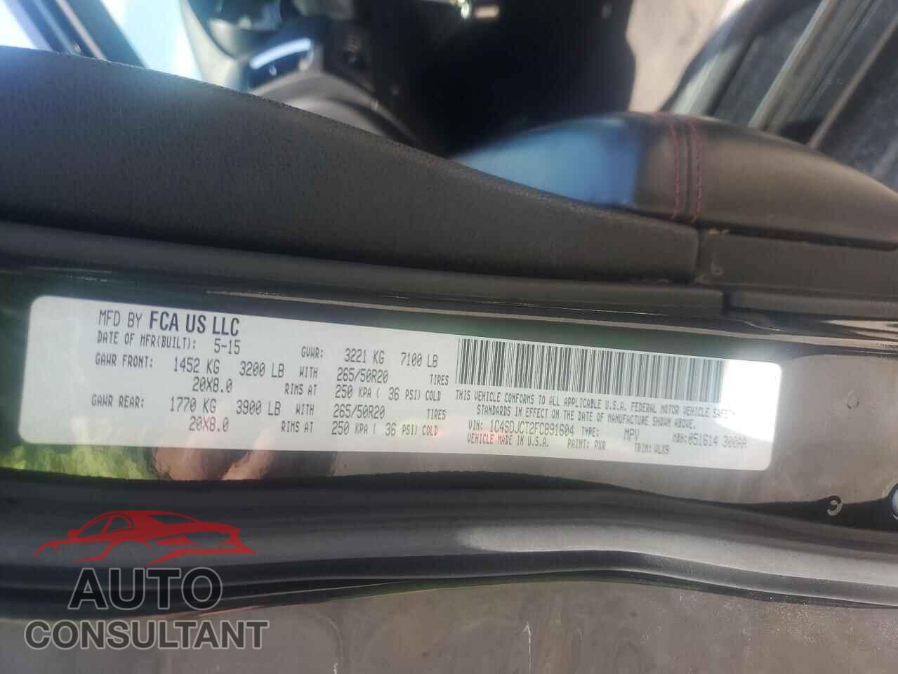 DODGE DURANGO 2015 - 1C4SDJCT2FC891604
