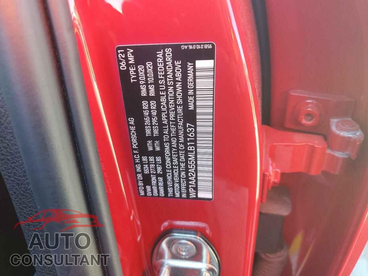 PORSCHE MACAN 2021 - WP1AA2A55MLB11637