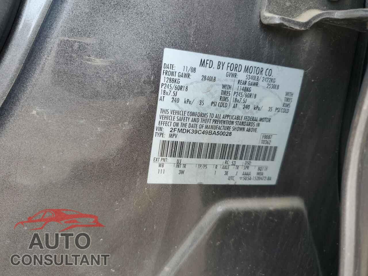 FORD EDGE 2009 - 2FMDK39C49BA50028