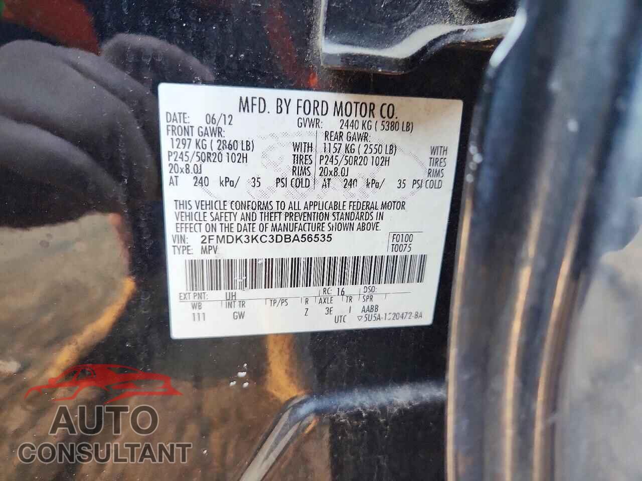 FORD EDGE 2013 - 2FMDK3KC3DBA56535