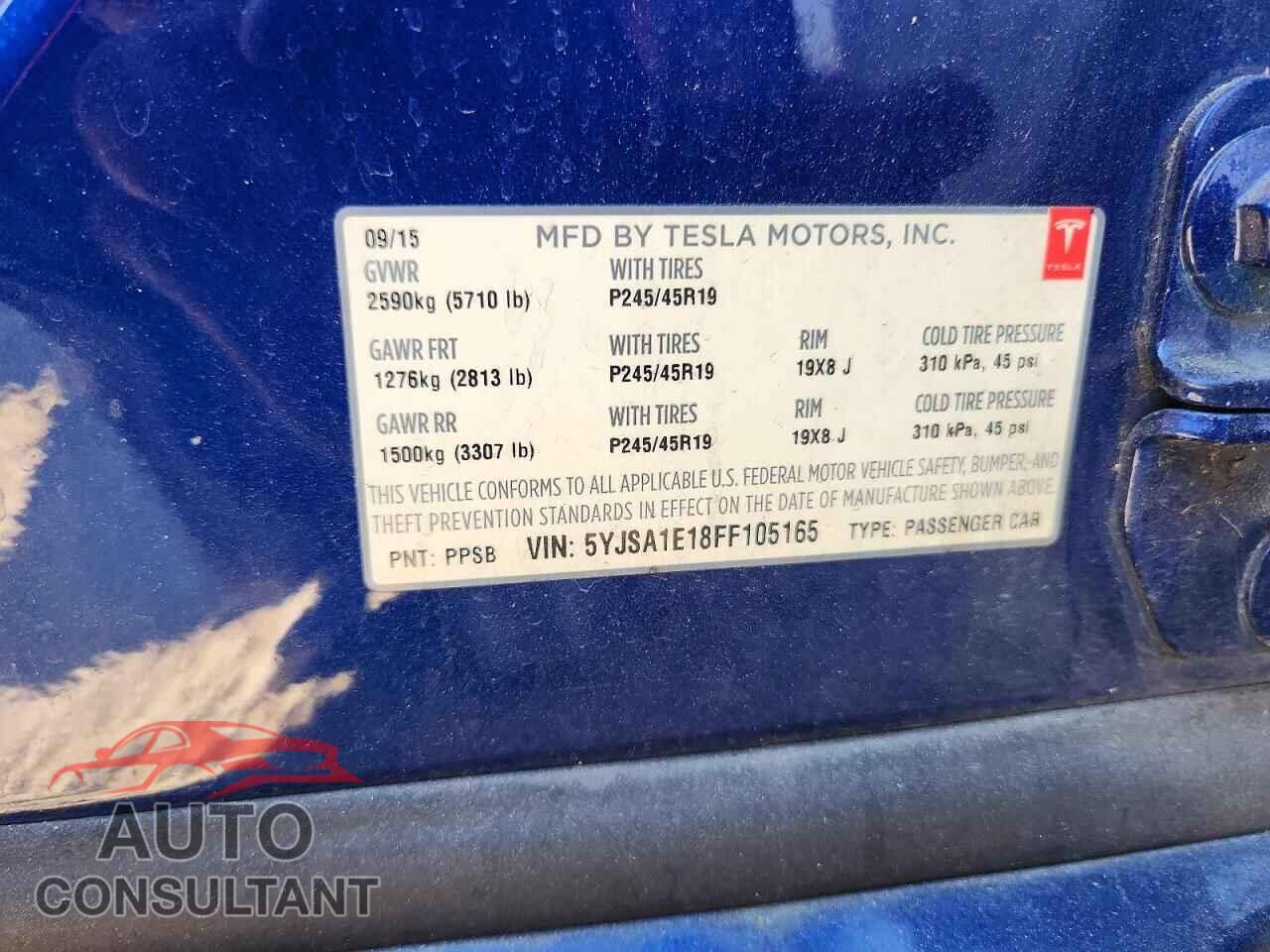 TESLA MODEL S 2015 - 5YJSA1E18FF105165