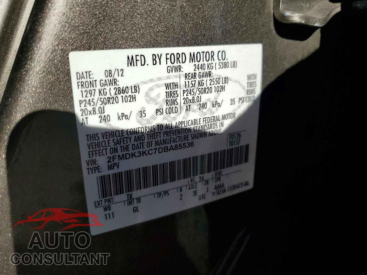 FORD EDGE 2013 - 2FMDK3KC7DBA85536