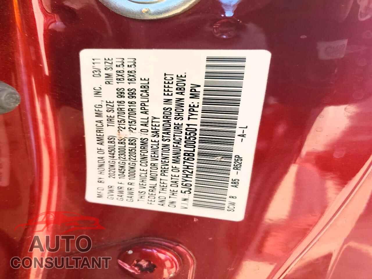 HONDA ELEMENT 2011 - 5J6YH2H76BL005501