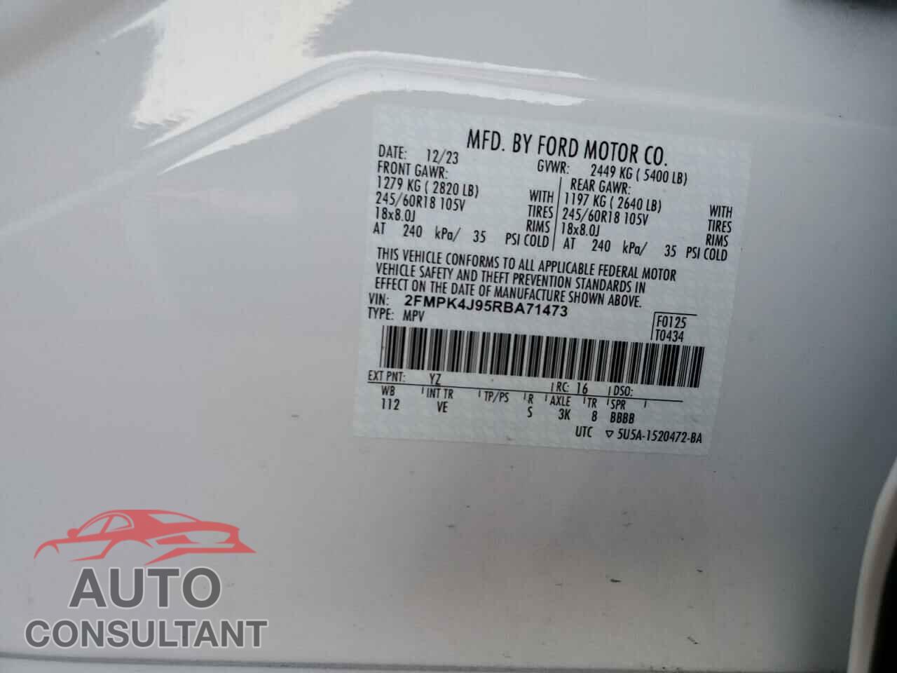 FORD EDGE 2024 - 2FMPK4J95RBA71473