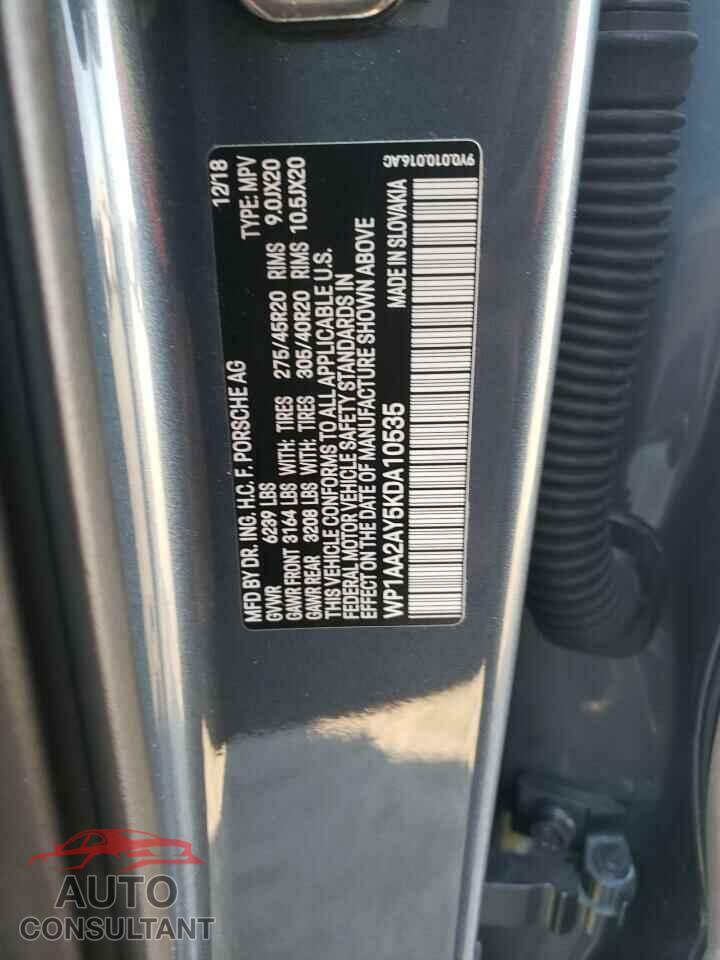 PORSCHE CAYENNE 2019 - WP1AA2AY5KDA10535