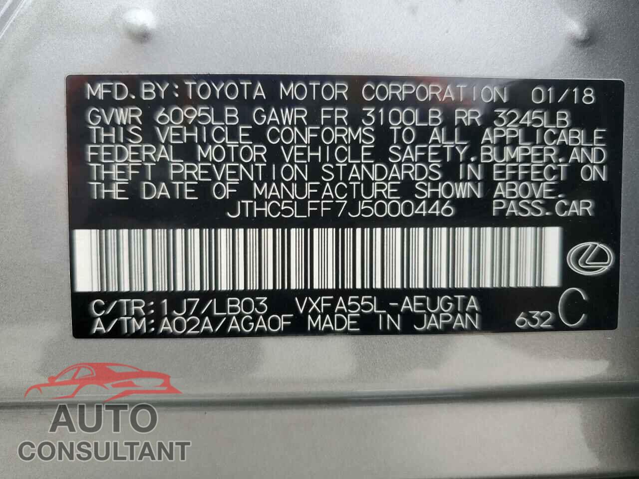 LEXUS LS500 2018 - JTHC5LFF7J5000446