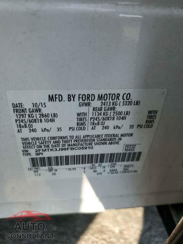 FORD EDGE 2015 - 2FMTK3J99FBC05910