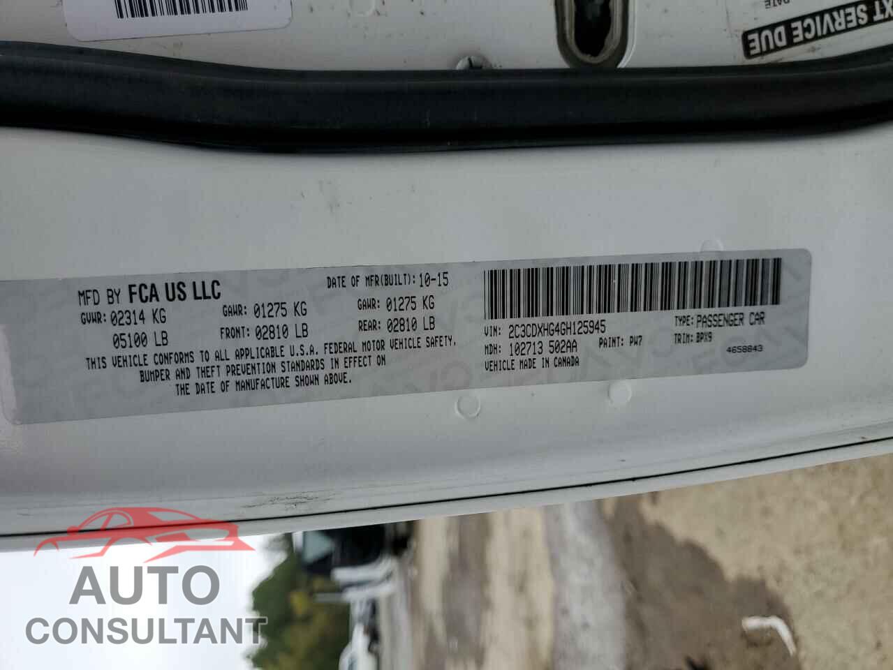 DODGE CHARGER 2016 - 2C3CDXHG4GH125945