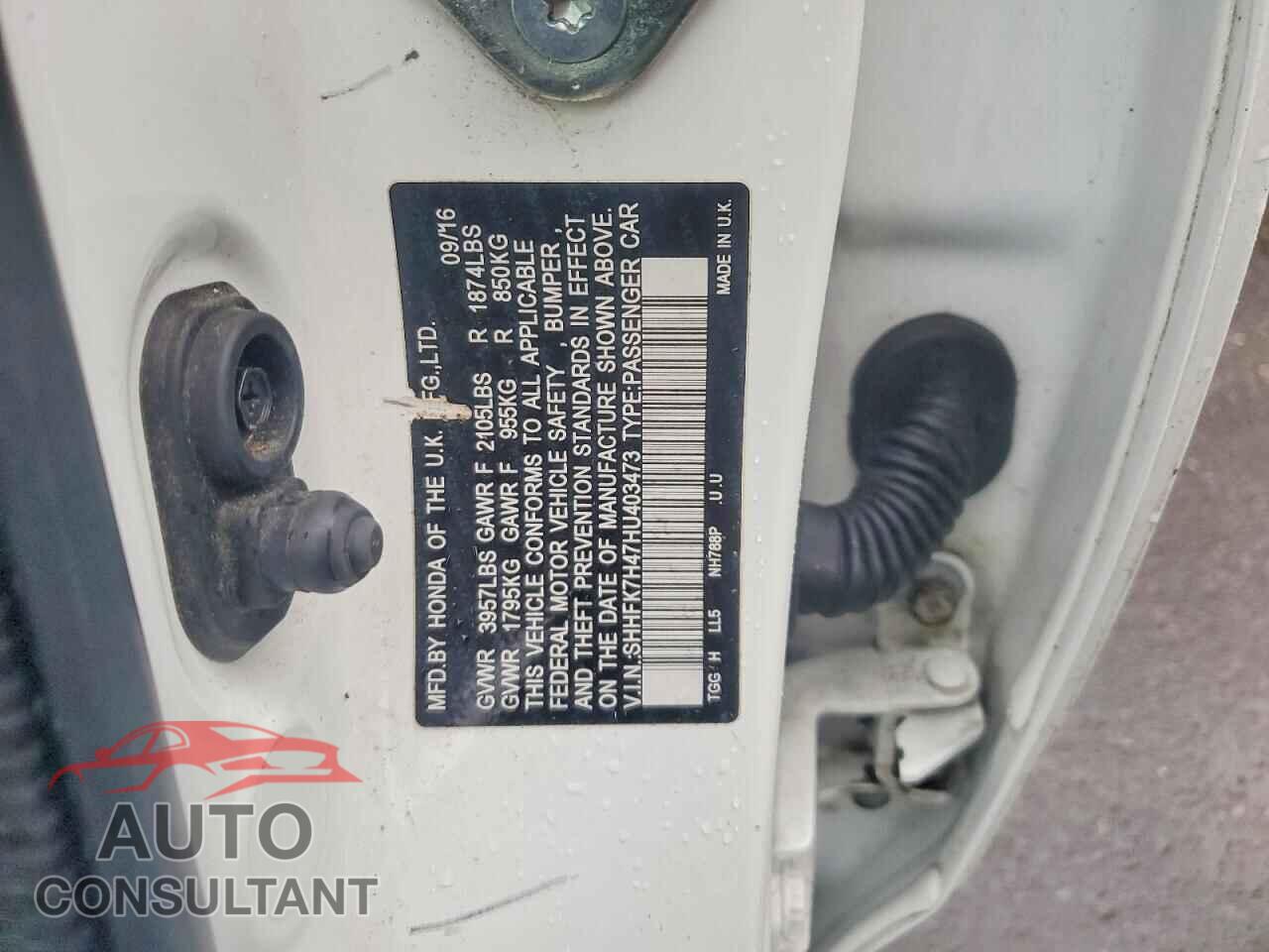 HONDA CIVIC 2017 - SHHFK7H47HU403473