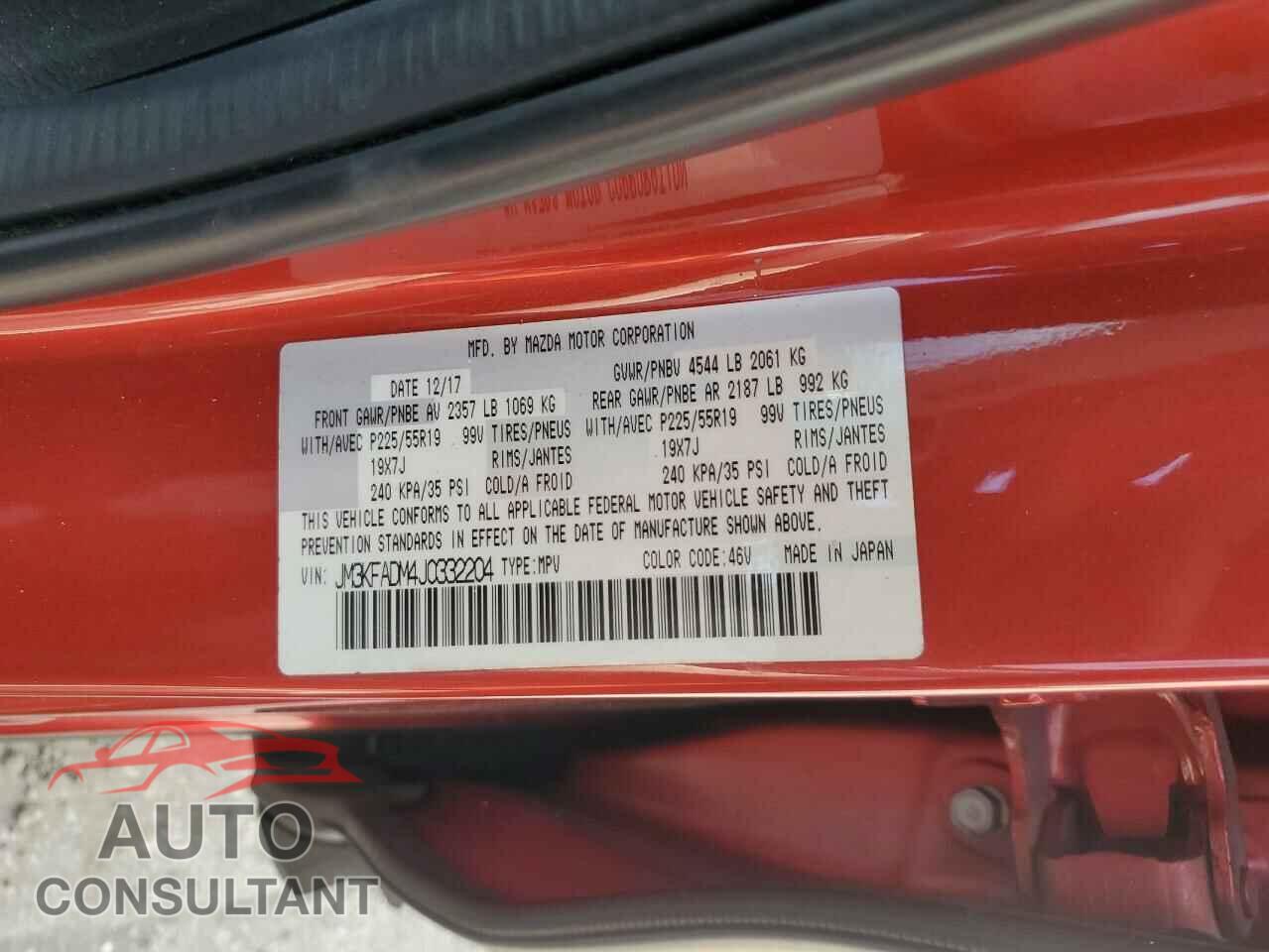 MAZDA CX-5 2018 - JM3KFADM4J0332204