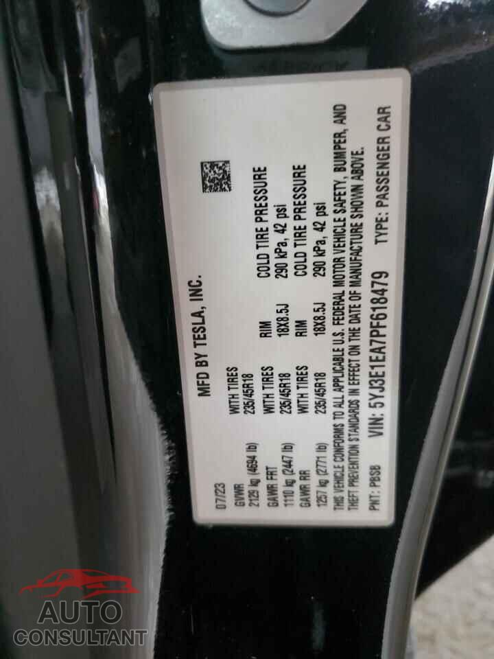 TESLA MODEL 3 2023 - 5YJ3E1EA7PF618479