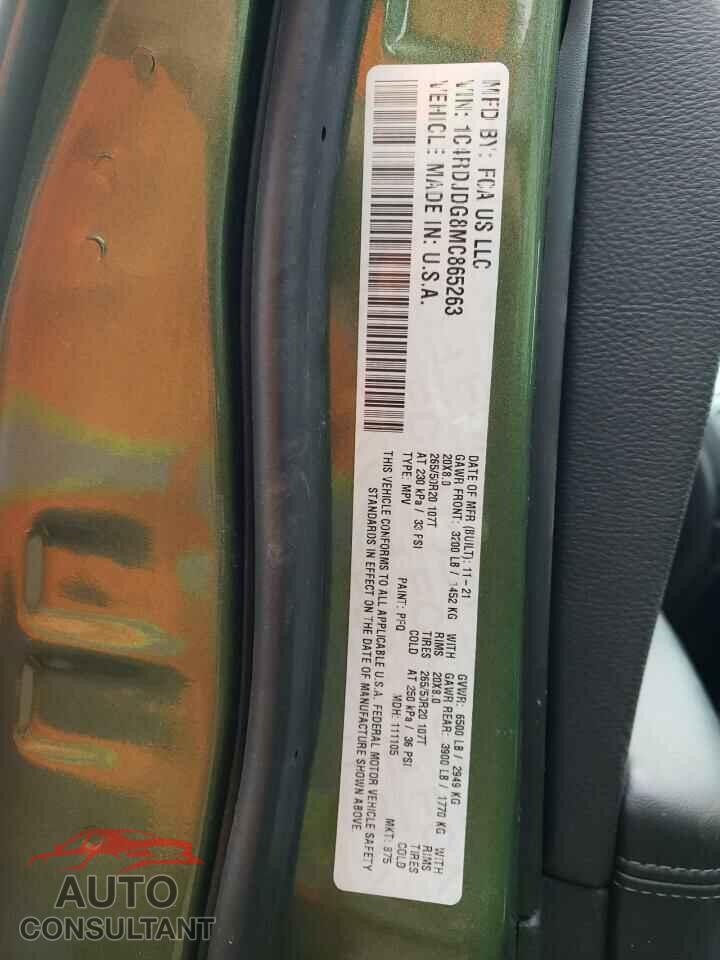 DODGE DURANGO 2021 - 1C4RDJDG8MC865263