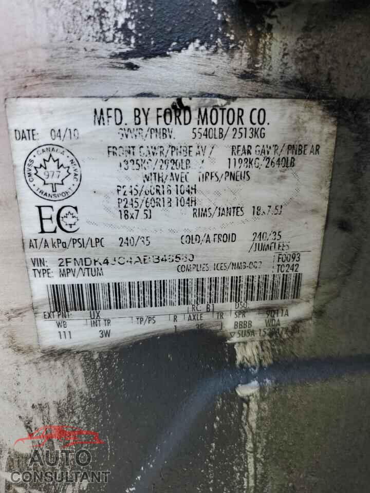 FORD EDGE 2010 - 2FMDK4JC4ABB48580