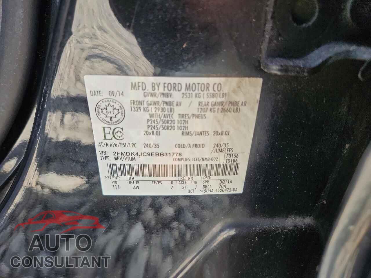 FORD EDGE 2014 - 2FMDK4JC9EBB31778