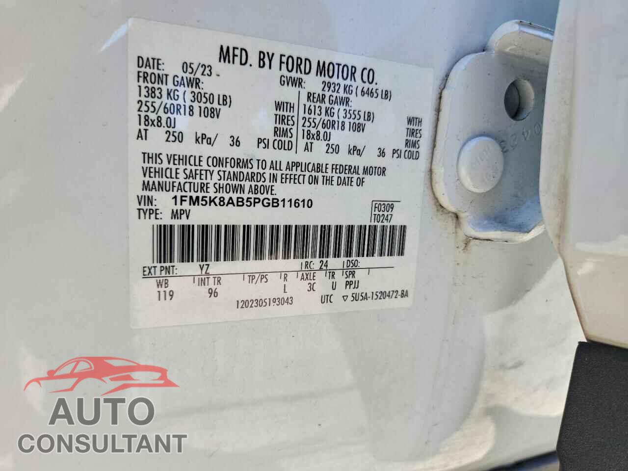 FORD EXPLORER 2023 - 1FM5K8AB5PGB11610