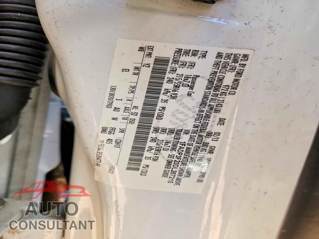 FORD FOCUS 2013 - 1FADP3F23DL267215