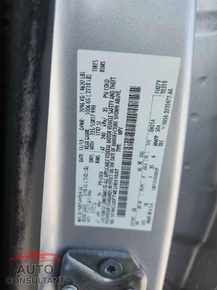 FORD ESCAPE 2014 - 1FMCU0F74EUB51697