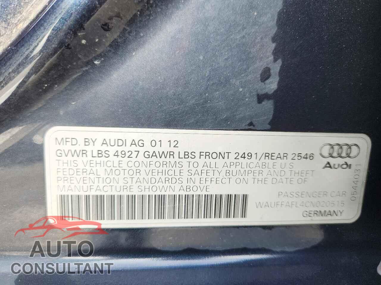 AUDI A4 2012 - WAUFFAFL4CN020515