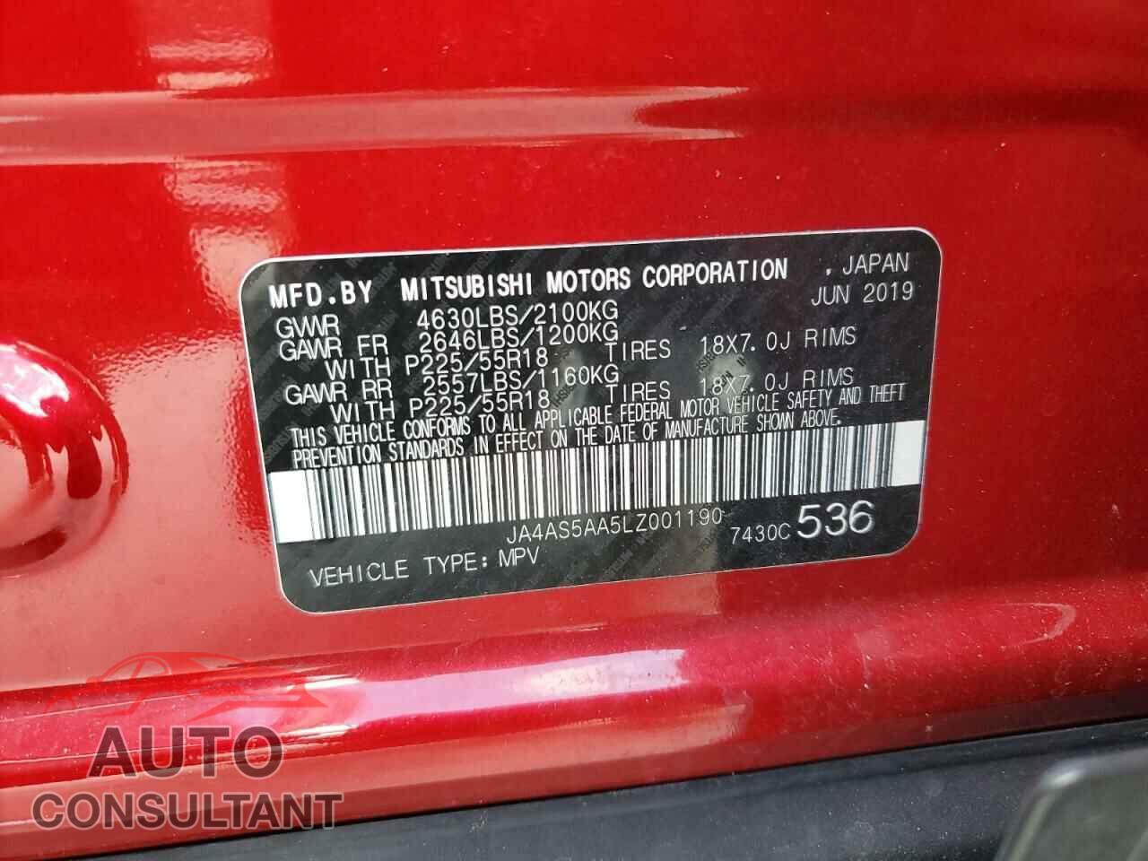 MITSUBISHI ECLIPSE 2020 - JA4AS5AA5LZ001190