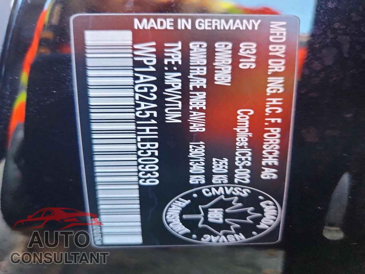 PORSCHE MACAN 2017 - WP1AG2A51HLB50939